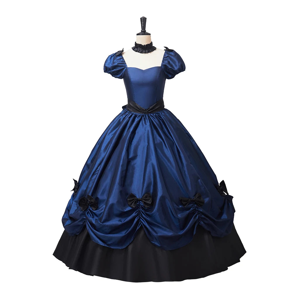 Medieval Women Renaissance Rococo Blue Gothic Victorian Dress Southern Belle Girl Victorian Period Ball Gown Theater Costume