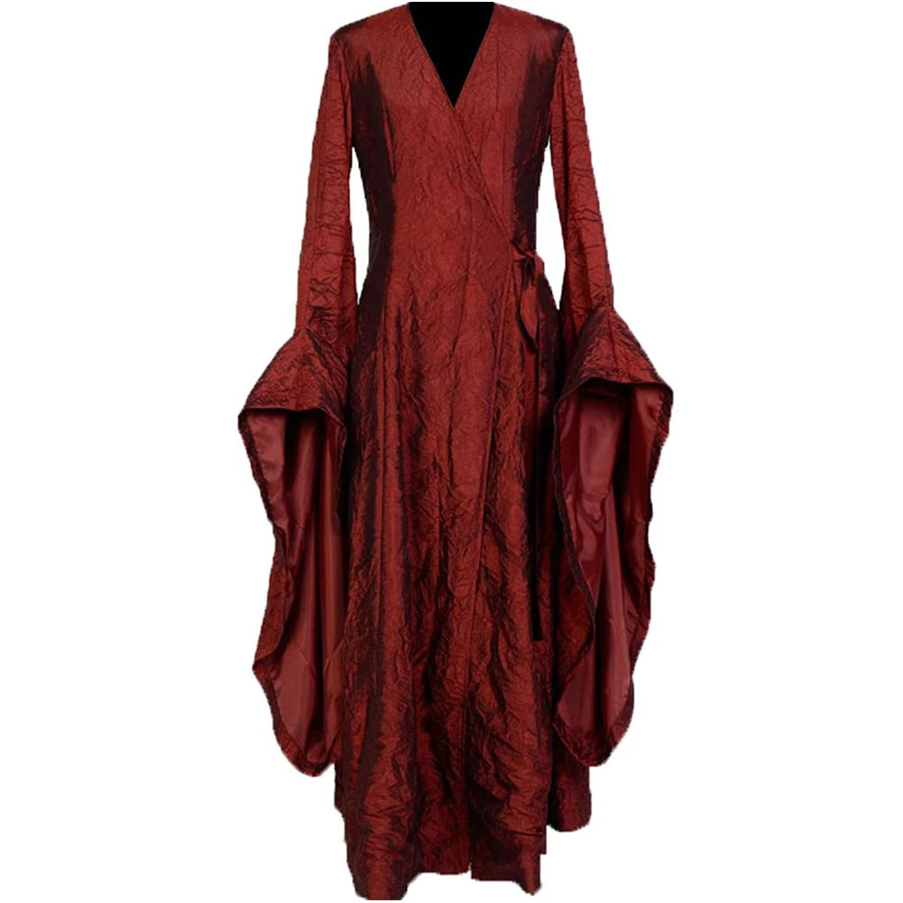 Melisandre Cosplay Fantasia Red Robe Movie Priestess Costume Disguise Adult Women Female Fantasy Halloween Carnival Party Cloth