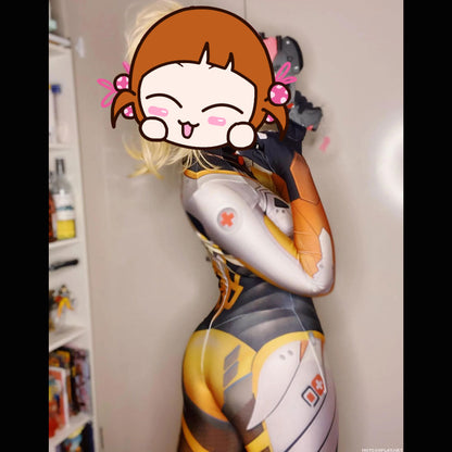 Mercy D.va Cosplay Costume Mercy Suit DVA skin concept Superhero Cosplay Costume Halloween Bodysuit Adults Kids Zentai Suit