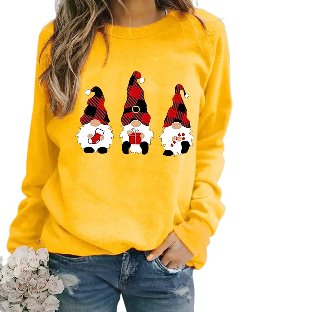 Merry Christmas Women Sweatshirts Crewneck Funny Jumpers Autumn Winter Casual Pullover