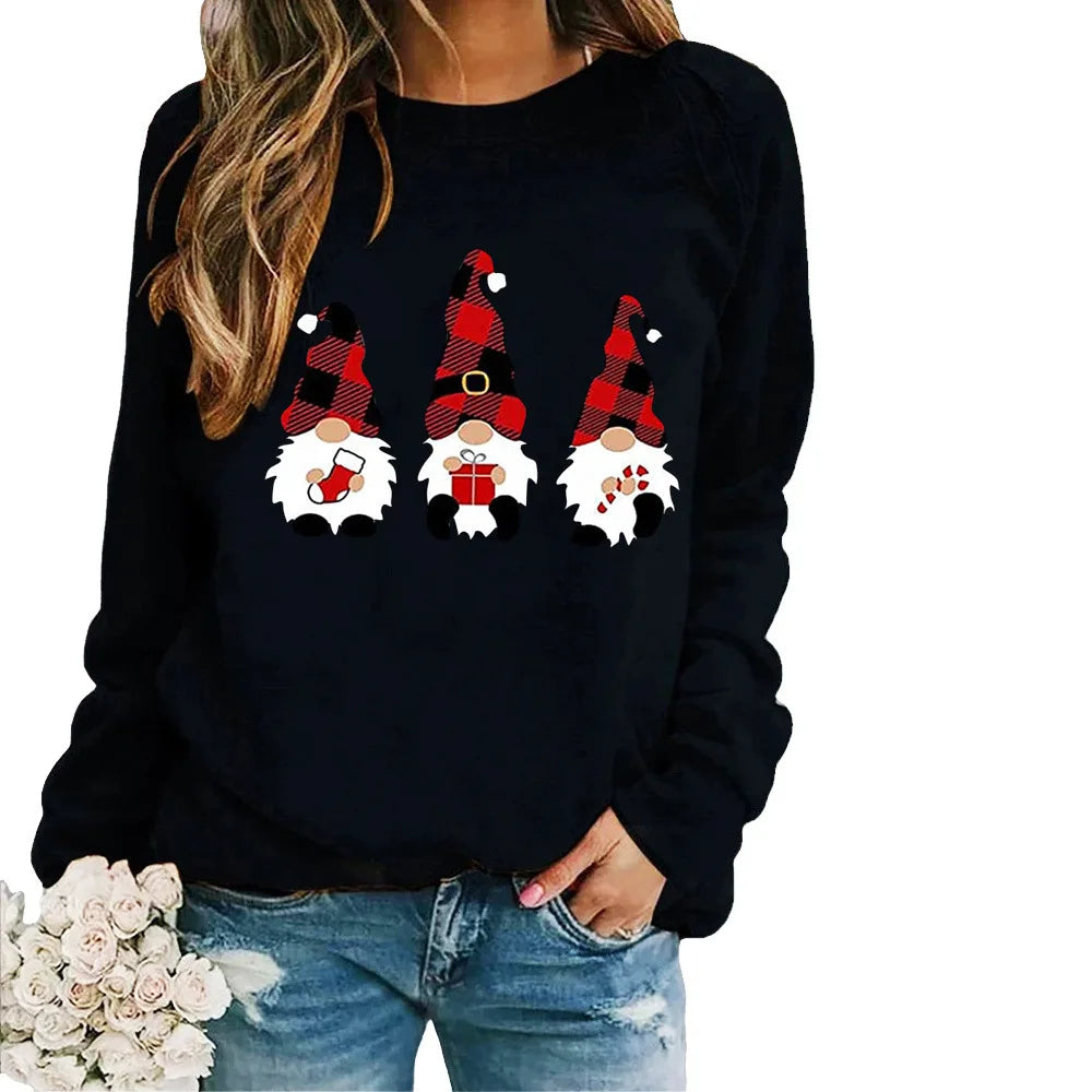 Merry Christmas Women Sweatshirts Crewneck Funny Jumpers Autumn Winter Casual Pullover