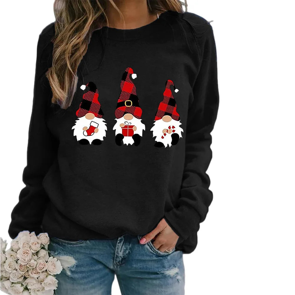 Merry Christmas Women Sweatshirts Crewneck Funny Jumpers Autumn Winter Casual Pullover