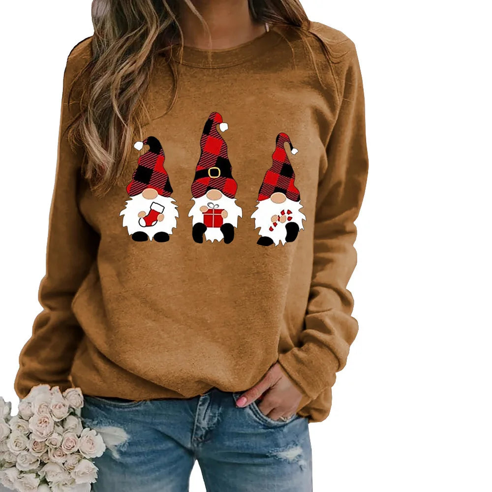 Merry Christmas Women Sweatshirts Crewneck Funny Jumpers Autumn Winter Casual Pullover