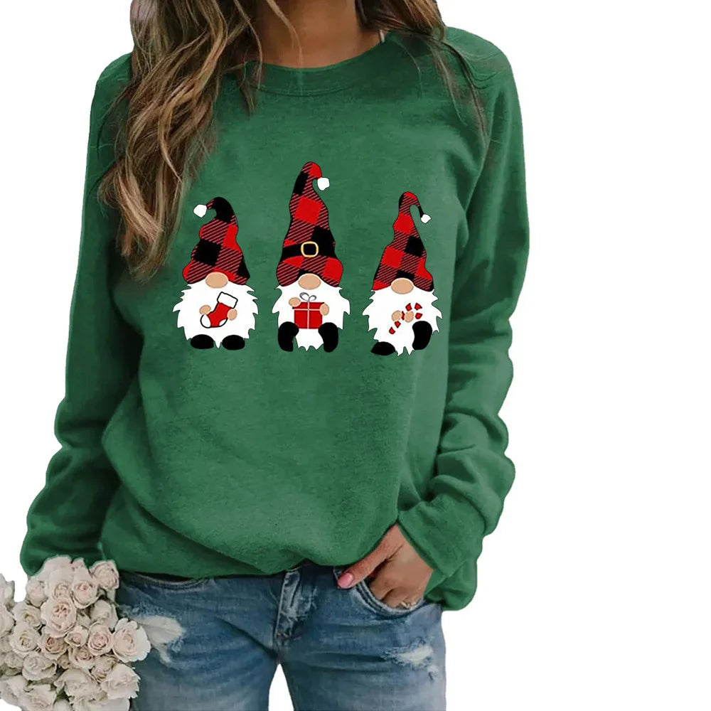 Merry Christmas Women Sweatshirts Crewneck Funny Jumpers Autumn Winter Casual Pullover