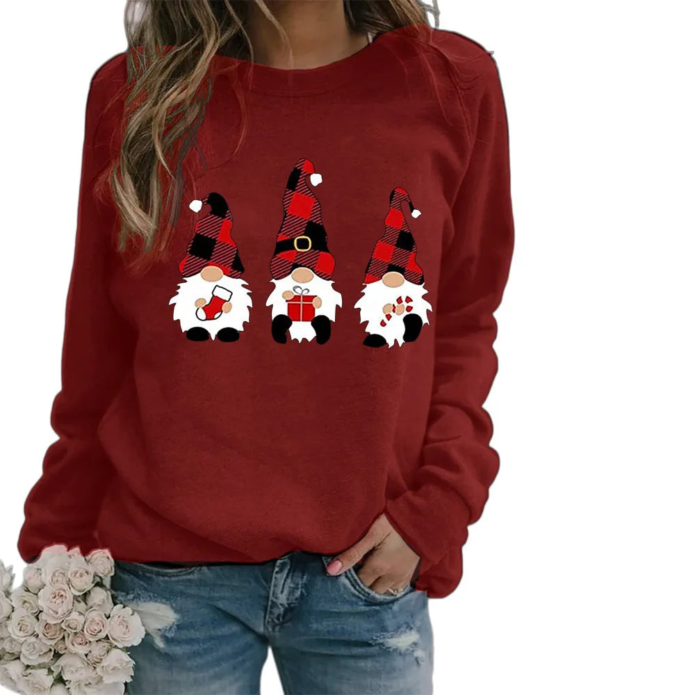 Merry Christmas Women Sweatshirts Crewneck Funny Jumpers Autumn Winter Casual Pullover