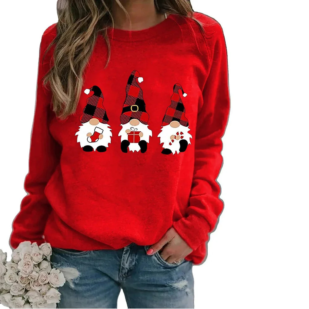 Merry Christmas Women Sweatshirts Crewneck Funny Jumpers Autumn Winter Casual Pullover