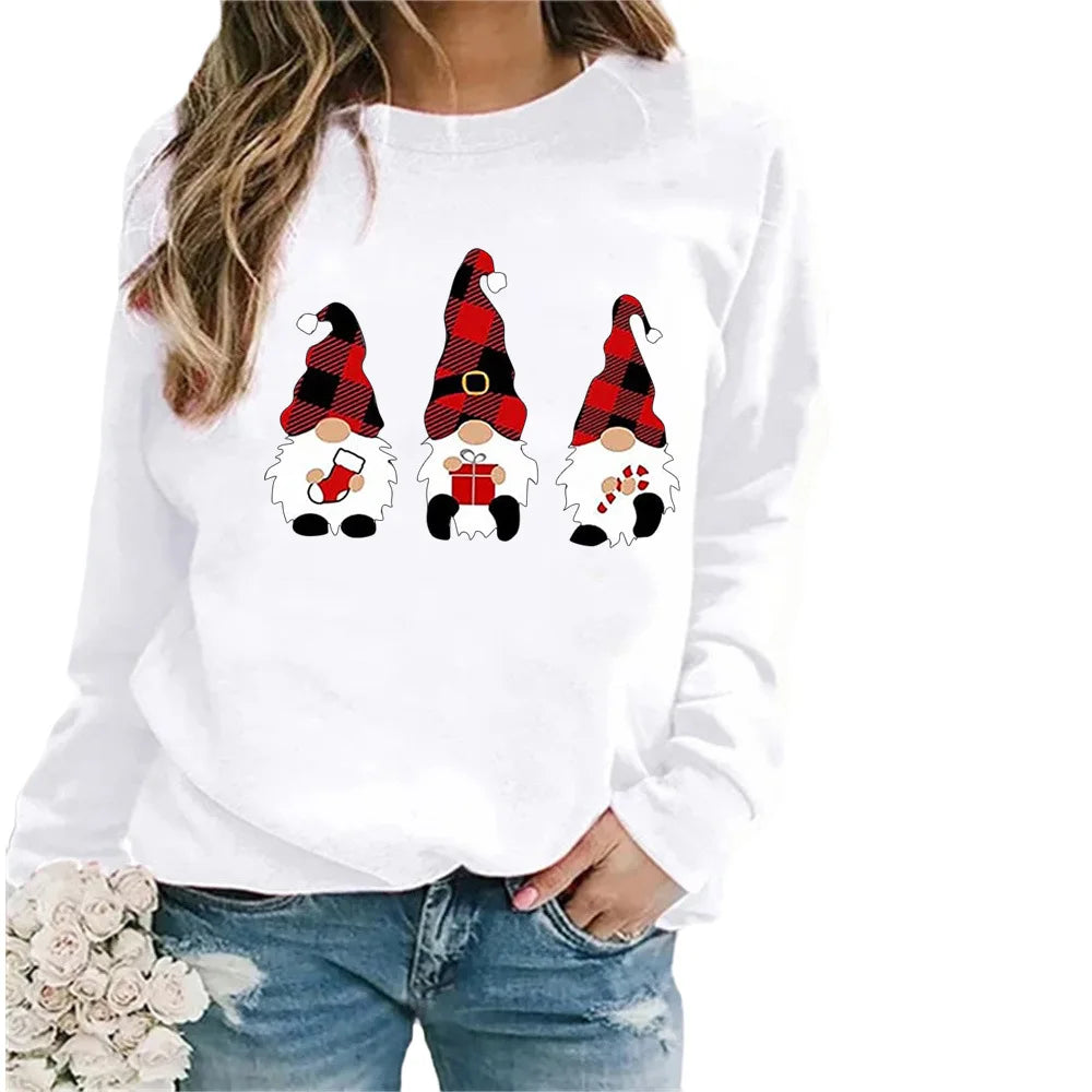 Merry Christmas Women Sweatshirts Crewneck Funny Jumpers Autumn Winter Casual Pullover