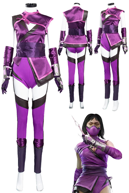 Mileena Cosplay Fantasia Game Mortal Kombat Disguise Adult Women  Roleplay Fantasy Halloween Carnival Party Clothes