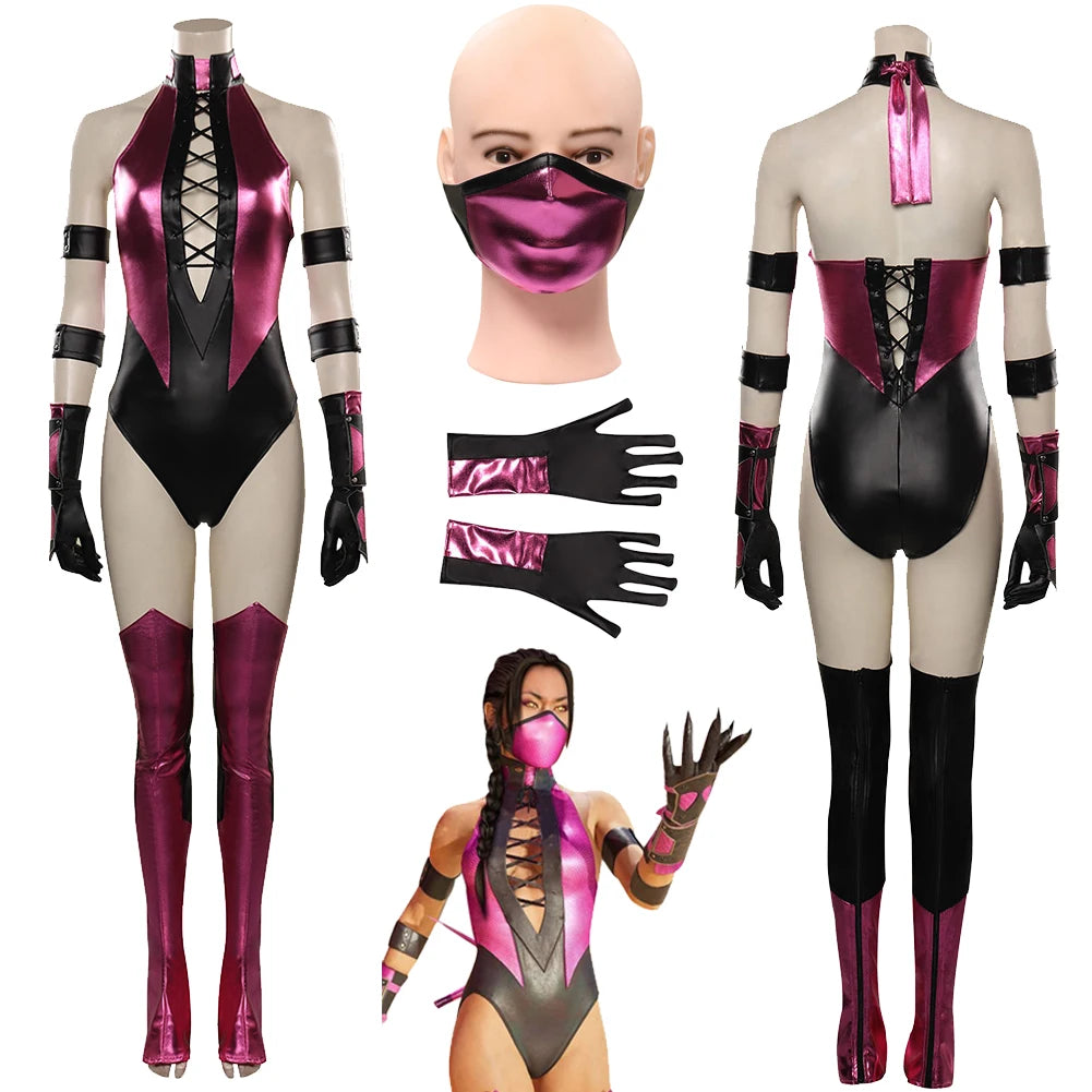 Mileena Cosplay Fantasia Game Mortal Kombat Disguise Adult Women  Roleplay Fantasy Halloween Carnival Party Clothes