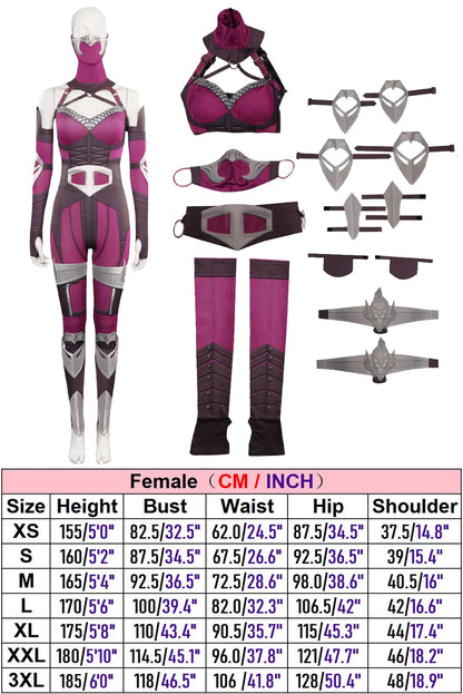 Mileena Cosplay Fantasia Game Mortal Kombat Disguise Adult Women  Roleplay Fantasy Halloween Carnival Party Clothes