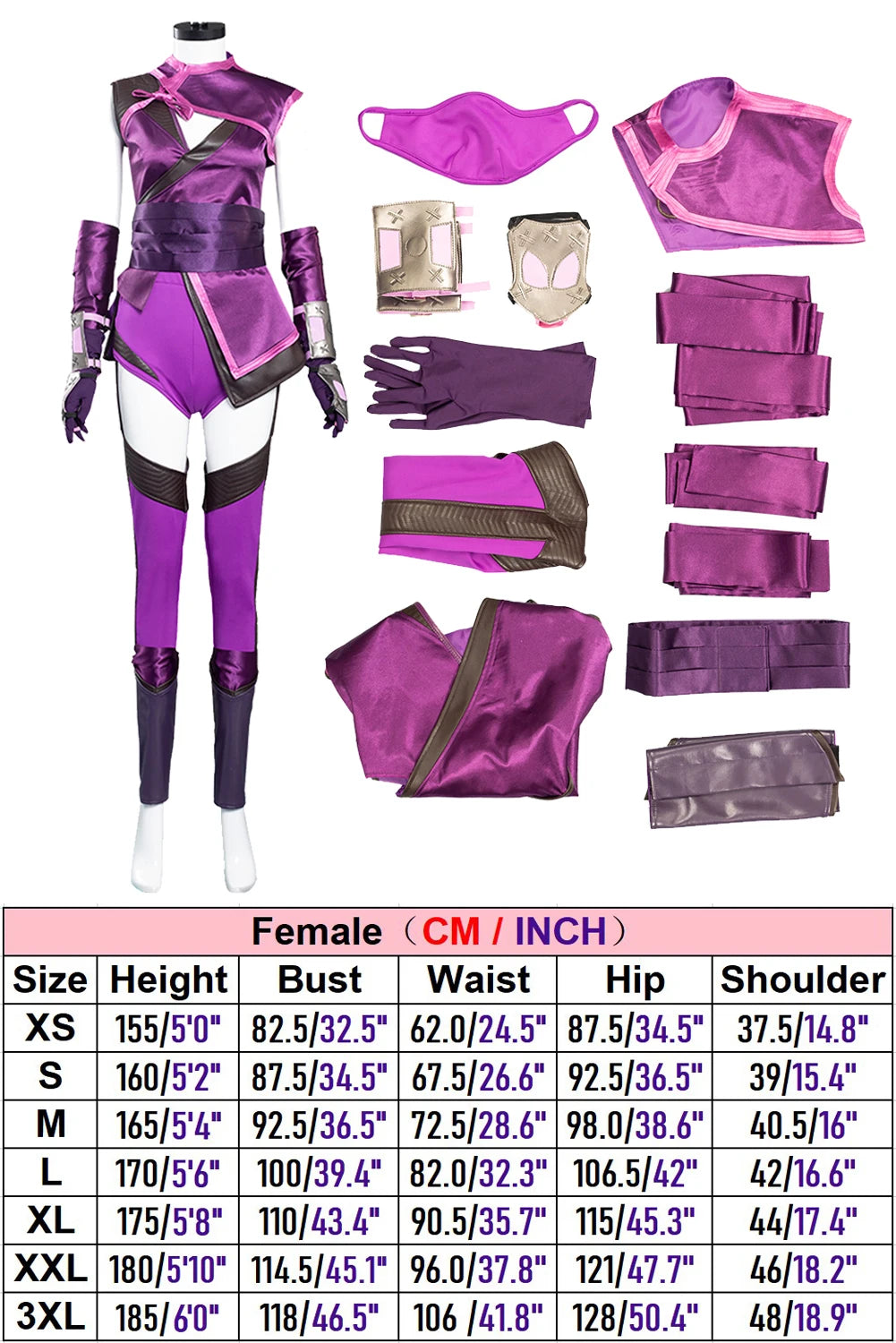 Mileena Cosplay Fantasia Game Mortal Kombat Disguise Adult Women  Roleplay Fantasy Halloween Carnival Party Clothes