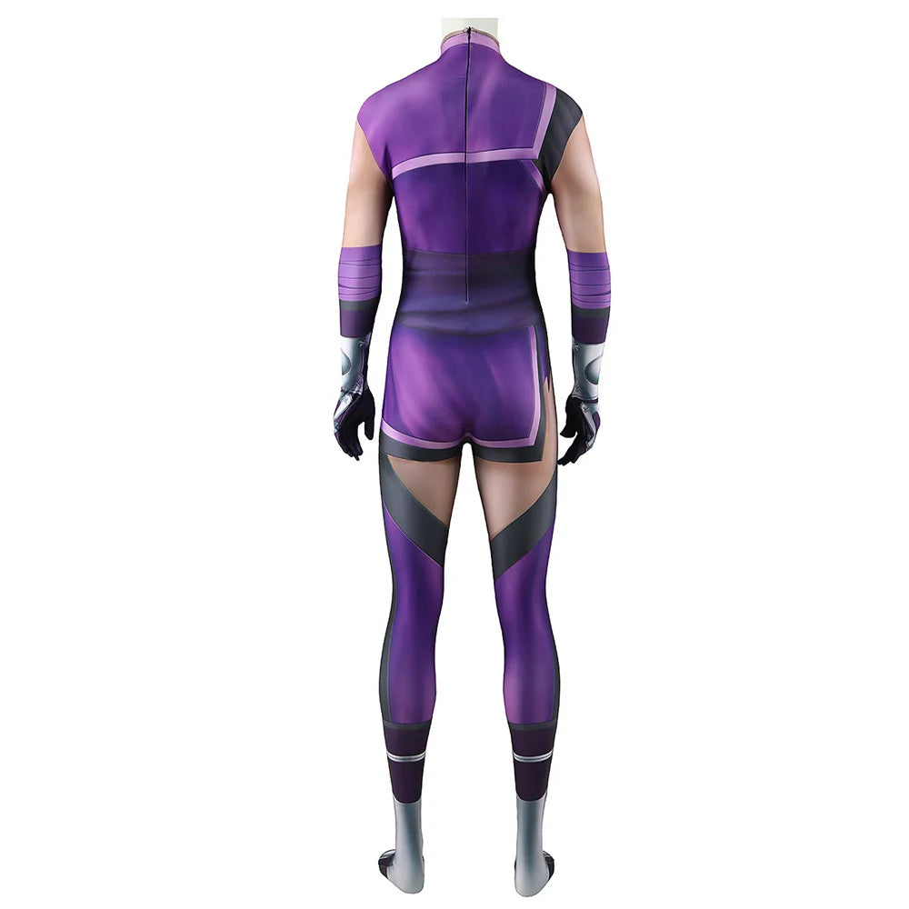 Mileena Cosplay Jumpsuit Mortal Kombat Costume Women Sexy Purple Rompers Halloween Carnival Party Disguise Uniform