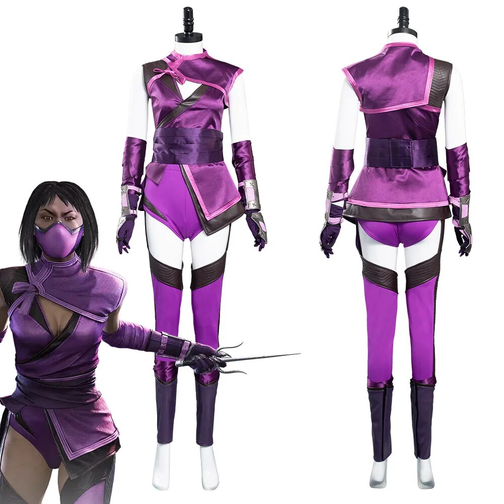 Mileena Cosplay Sexy Jumpsuit Swimsuit Anime Game Mortal Kombat Costume Women Halloween Party Clothes For Ladies Role Play