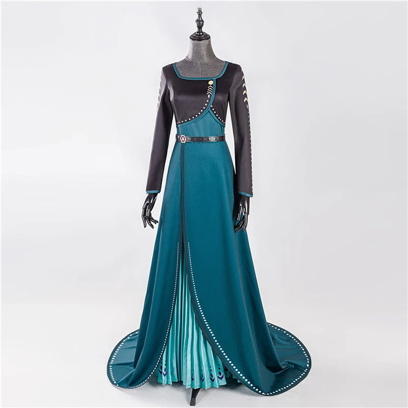 Anna Coronation Princess Fashion Dress For Adult Women Girl Cosplay Costume Halloween Christmas Party