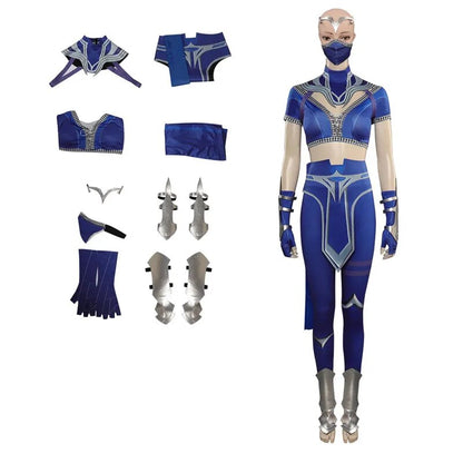 Mortal Cos Kombat Kitana Cosplay SexyCostume Top Pants Mask Accessories Outfits Halloween Carnival Suit For  Women Role playing