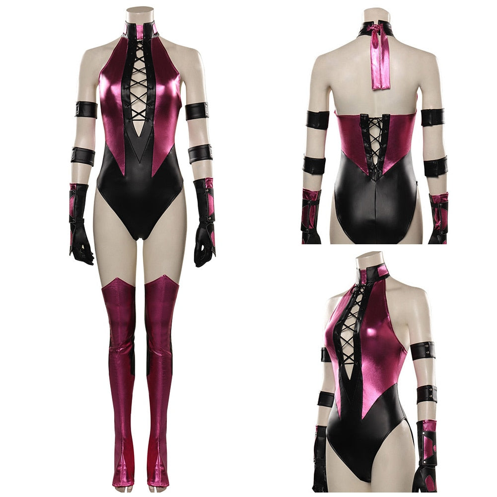 Mortal Cos Kombat Mileena Cosplay Costume Jumpsuit Outfits Halloween Carnival Suit