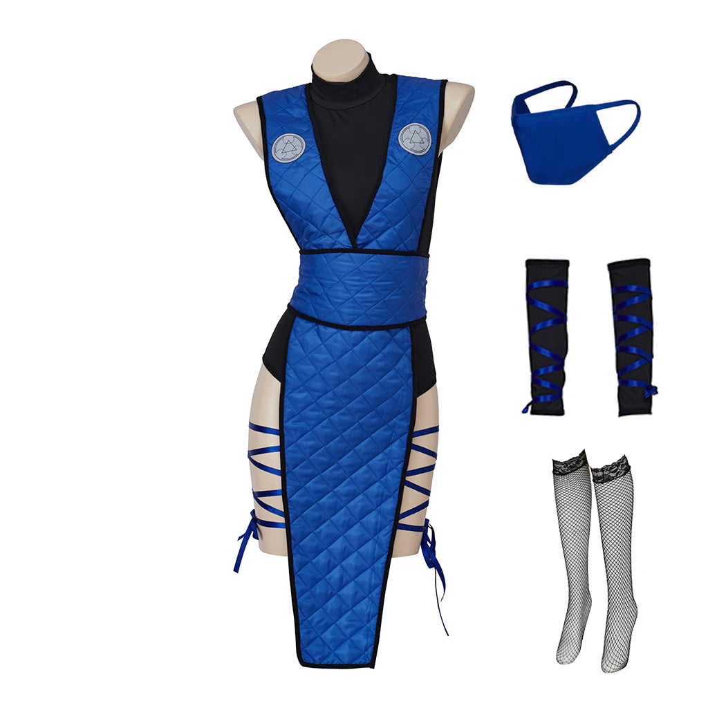 Mortal Kombat Sub-Zero Reptile Scorpion Cosplay Costume Female Version Sexy Suit with Mask Shotokan Women Ninja Fighter Uniform