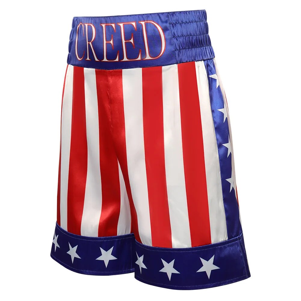 Movie Creed III Adonis Creed Cosplay Boxing Robe Shorts Men Costume Roleplay Fantasia Man Fancy Dress Party Clothes Role Play