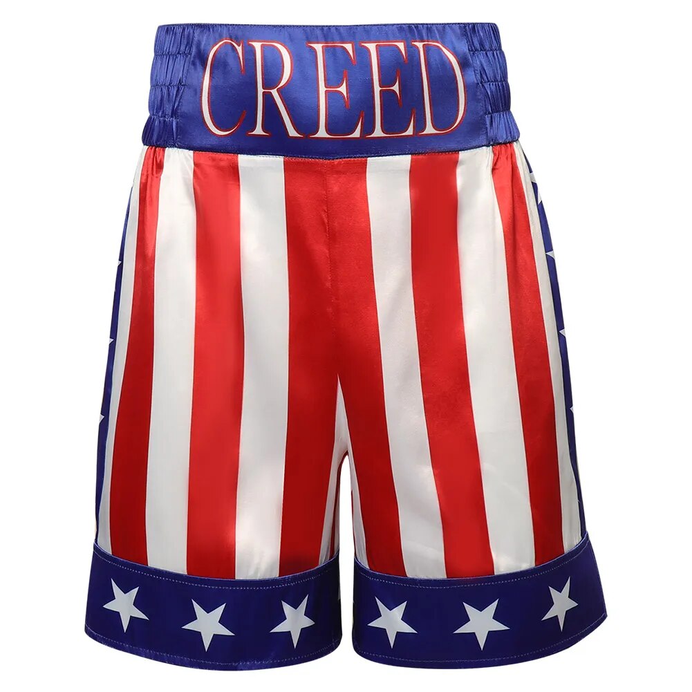 Movie Creed III Adonis Creed Cosplay Boxing Robe Shorts Men Costume Roleplay Fantasia Man Fancy Dress Party Clothes Role Play