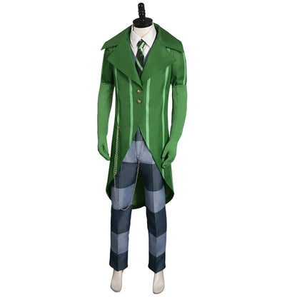 Dr. Seuss The Lorax Onceler Cosplay Costume Green Suit for Men Halloween Roleplay Outfit