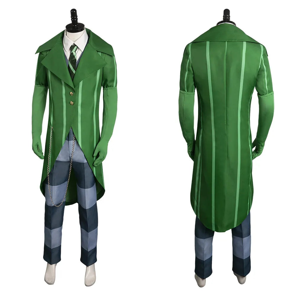 Dr. Seuss The Lorax Onceler Cosplay Costume Green Suit for Men Halloween Roleplay Outfit