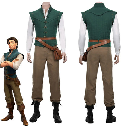 Movie Flynn Rider Cosplay Costume Vest Shirt Outfits Halloween Carnival Suit