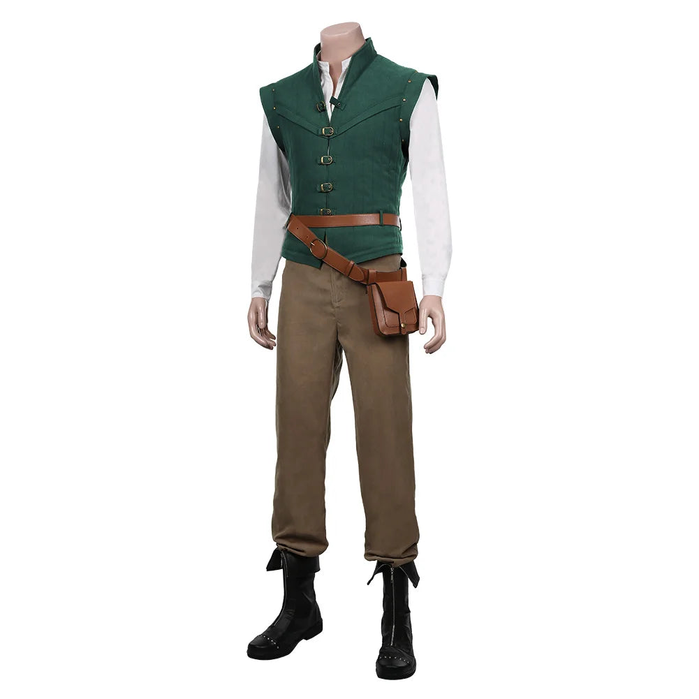 Movie Flynn Rider Cosplay Costume Vest Shirt Outfits Halloween Carnival Suit