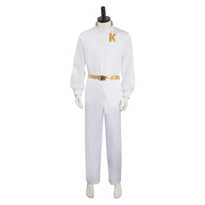 Movie Ken Cosplay Costume Men Belt White Clothing Boy Barbier Jumpsuit Adult Male Outfits Halloween Carnival Play Suit