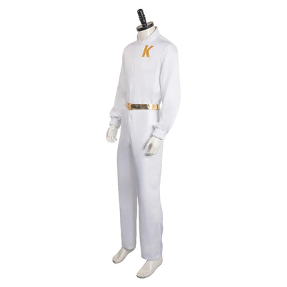 Movie Ken Cosplay Costume Men Belt White Clothing Boy Barbier Jumpsuit Adult Male Outfits Halloween Carnival Play Suit