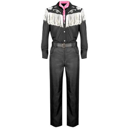 Movie Ken Ryan Gosling Cosplay Costume Adult Men Cowboy Shirt Pants Hat Belt Scarf Suit Performance Halloween Uniform