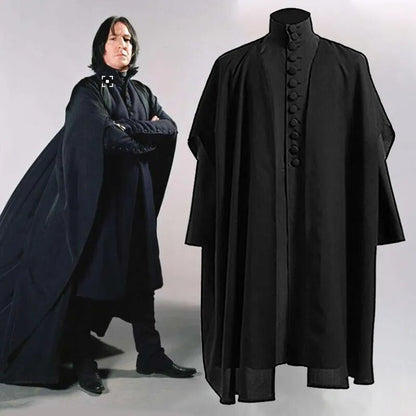 Movie Professor Severus Snape Cosplay Costumes Full Set Outfits for Men Role Play Adults Medieval Gothic Clothes Halloween Suit