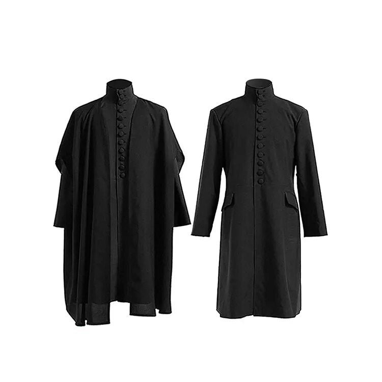 Movie Professor Severus Snape Cosplay Costumes Full Set Outfits for Men Role Play Adults Medieval Gothic Clothes Halloween Suit