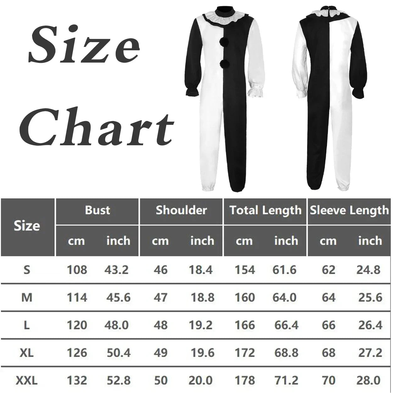 Movie Terrifier Art Clown Joker Disguise Cosplay Costume Jumpsuit Suit Halloween Carnival Party for Men Women Horror Dress Up