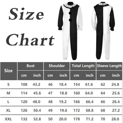 Movie Terrifier Art Clown Joker Disguise Cosplay Costume Jumpsuit Suit Halloween Carnival Party for Men Women Horror Dress Up