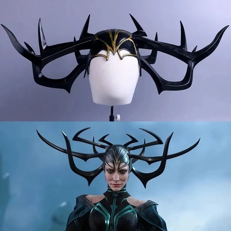 Thor 3 HeLa Cosplay Headdress Death Goddess PVC Helmet for Adults and Kids Halloween Performance Props