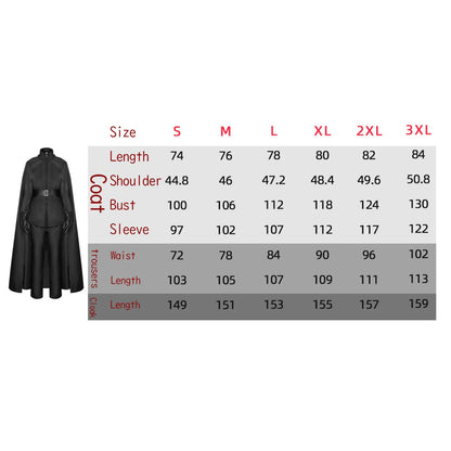 Movie V Cosplay Costumes Black Uniform Long Cloak Halloween Carnival Party Dressing for Men Outfit Suit