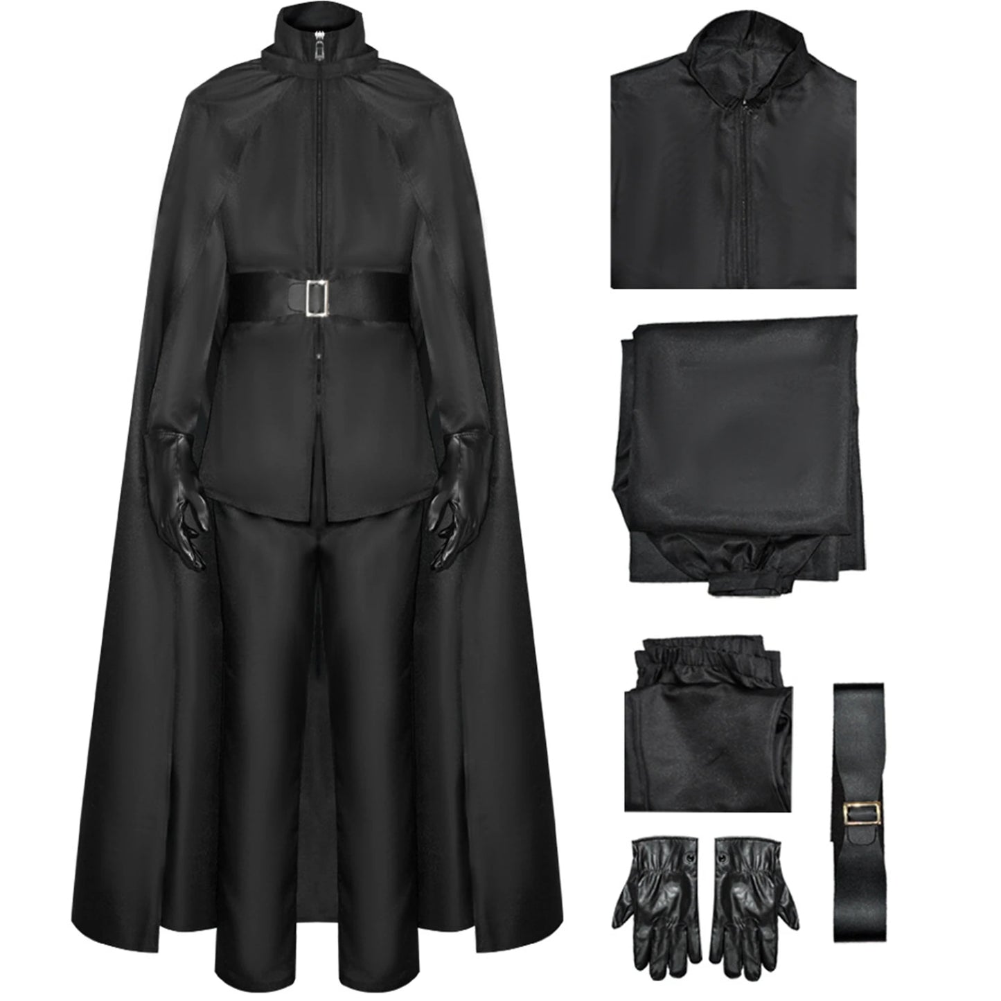 Movie V Cosplay Costumes Black Uniform Long Cloak Halloween Carnival Party Dressing for Men Outfit Suit