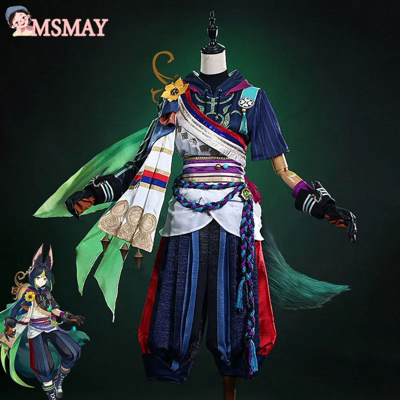 MsMay Game Genshin Impact Tighnari Cosplay Costume Men Halloween Christmas Uniform Game Role Play Outfit Women