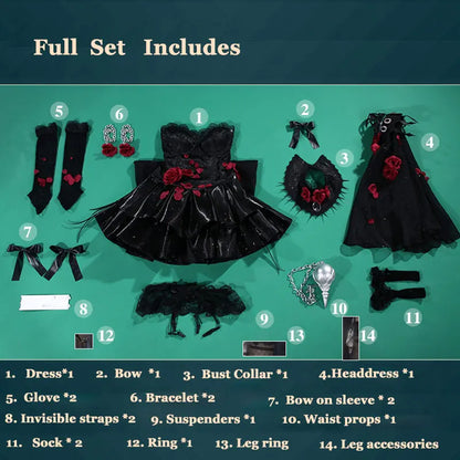 Game Identity V  Ada Messmer Cosplay Costume Women Black Sexy Dress Halloween Christmas New Year Carnival Party Cosplay