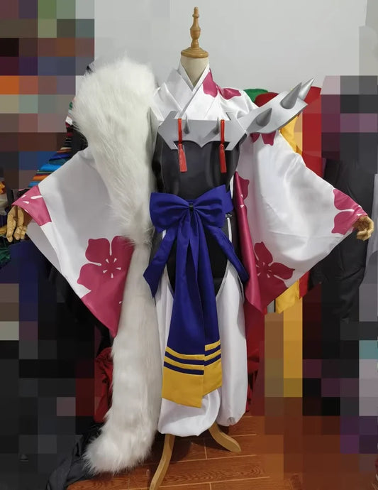 New Anime Inuyasha Sesshoumaru Boy Cosplay Costume Carnival Halloween Arthur Curry Fancy Kimono Big Tail Custom Made