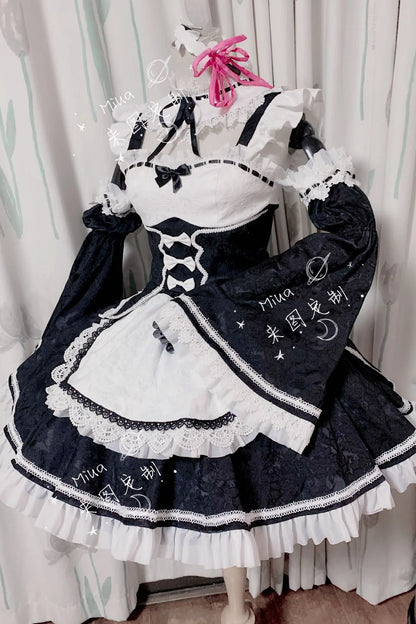 Anime Maid Rem Cosplay Costume Re:Zero INFINITY Cosplay Dress White and Black Girl Women Custom Made