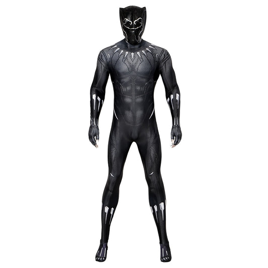 Black Wakanda Forever Superhero Panther Cosplay Costume Jumpsuit Mask Bodysuit Halloween Suit