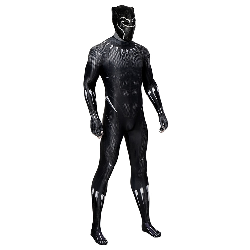 Black Wakanda Forever Superhero Panther Cosplay Costume Jumpsuit Mask Bodysuit Halloween Suit