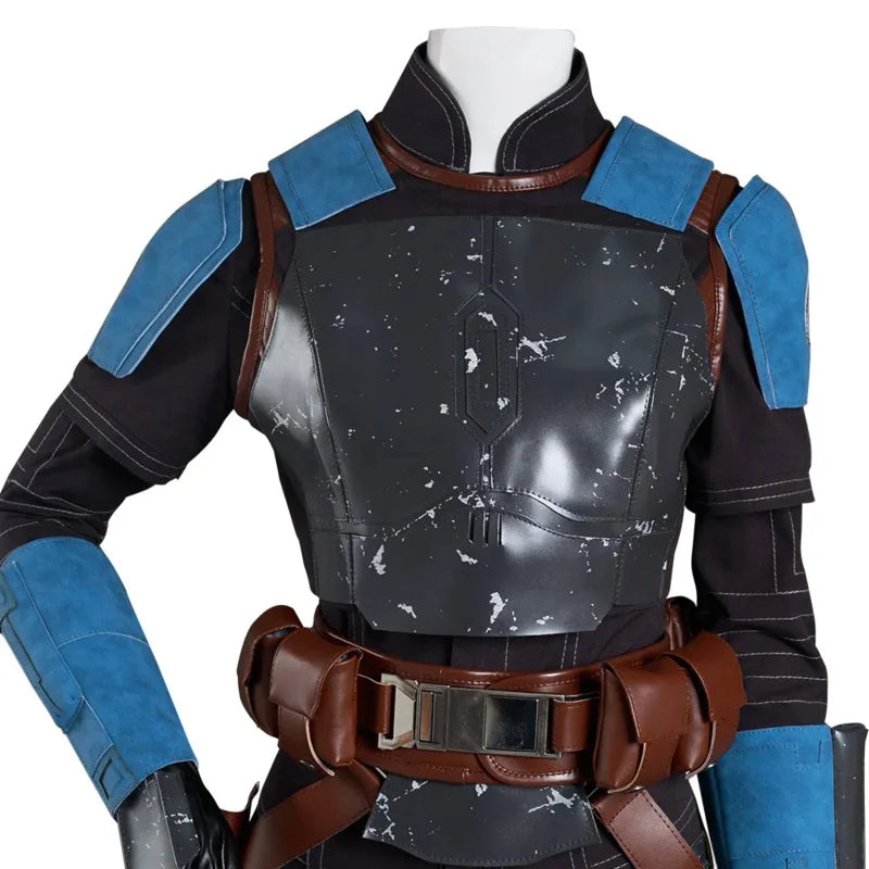 Bo Katan Kryze Cosplay Costume Jumpsuit with Belt for Women Halloween Carnival Outfit