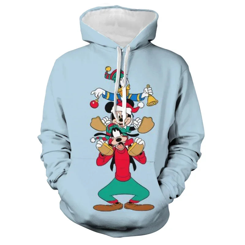 New Christmas Collection Hoodie Men's Fall Long Sleeve Mouse 3D Printed Casual Sweatshirt