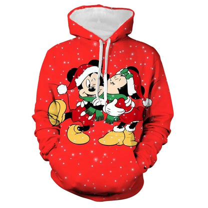 New Christmas Collection Hoodie Men's Fall Long Sleeve Mouse 3D Printed Casual Sweatshirt