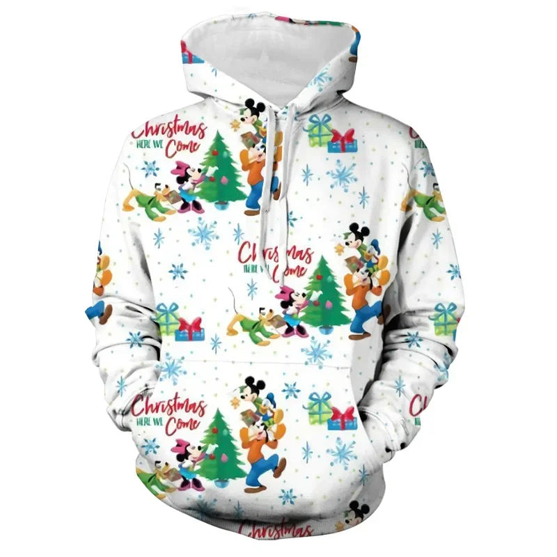 New Christmas Collection Hoodie Men's Fall Long Sleeve Mouse 3D Printed Casual Sweatshirt