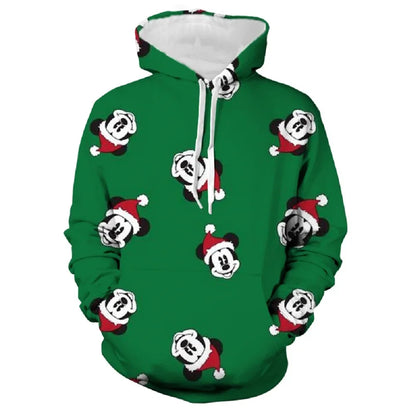 New Christmas Collection Hoodie Men's Fall Long Sleeve Mouse 3D Printed Casual Sweatshirt