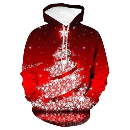 New Christmas Hooded for Men 3d Santa Claus Print Hoodies Autumn Winter Long Sleeve Sweatshirt Casual Top Oversized Men Clothing