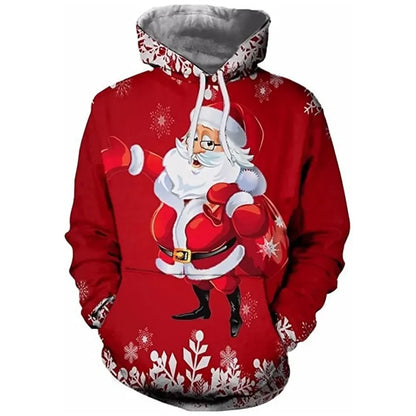 New Christmas Hooded for Men 3d Santa Claus Print Hoodies Autumn Winter Long Sleeve Sweatshirt Casual Top Oversized Men Clothing